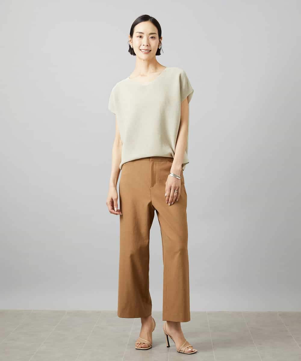 FMFGD02190 MICHEL KLEIN(ミッシェルクラン) ホールガーメント(R)Vネックラメニット パープル