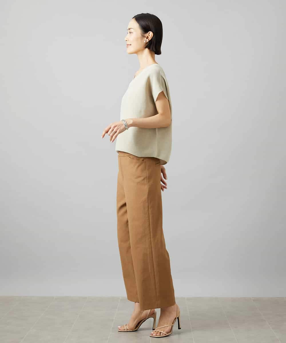 FMFGD02190 MICHEL KLEIN(ミッシェルクラン) ホールガーメント(R)Vネックラメニット パープル