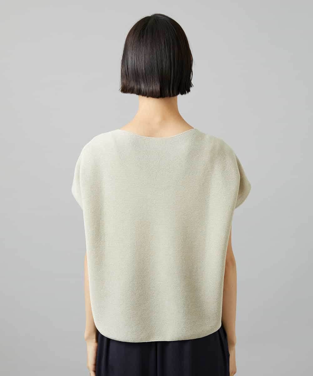 FMFGD02190 MICHEL KLEIN(ミッシェルクラン) ホールガーメント(R)Vネックラメニット パープル
