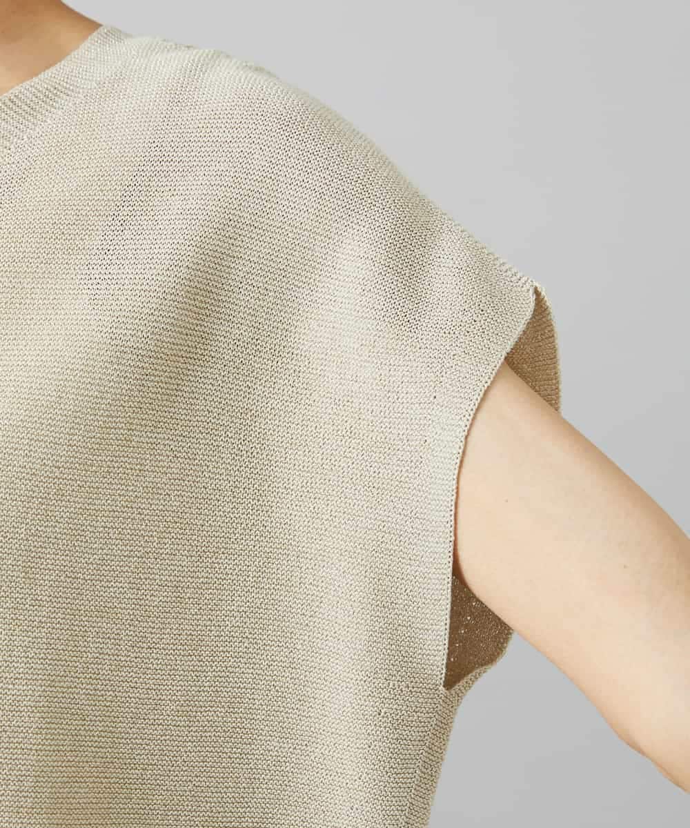 FMFGD02190 MICHEL KLEIN(ミッシェルクラン) ホールガーメント(R)Vネックラメニット パープル