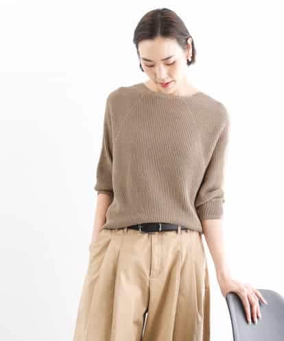 FMFGD04230 MICHEL KLEIN ホールガーメント(R)ラグランラメニット