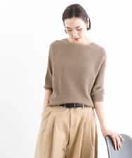 FMFGD04230 MICHEL KLEIN(ミッシェルクラン) ホールガーメント(R)ラグランラメニット ベージュ