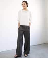 FMFGD04230 MICHEL KLEIN(ミッシェルクラン) ホールガーメント(R)ラグランラメニット ベージュ