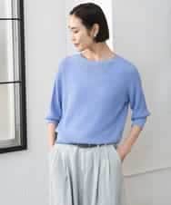 FMFGD04230 MICHEL KLEIN(ミッシェルクラン) ホールガーメント(R)ラグランラメニット ベージュ