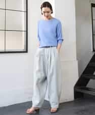 FMFGD04230 MICHEL KLEIN(ミッシェルクラン) ホールガーメント(R)ラグランラメニット ベージュ