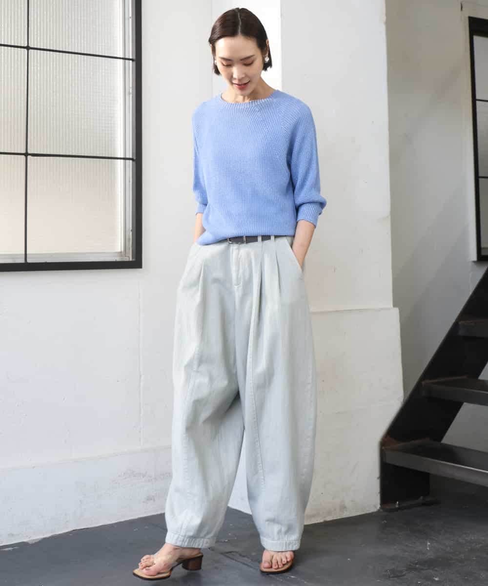 FMFGD04230 MICHEL KLEIN(ミッシェルクラン) ホールガーメント(R)ラグランラメニット ベージュ