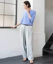 FMFGD04230 MICHEL KLEIN(ミッシェルクラン) ホールガーメント(R)ラグランラメニット ベージュ