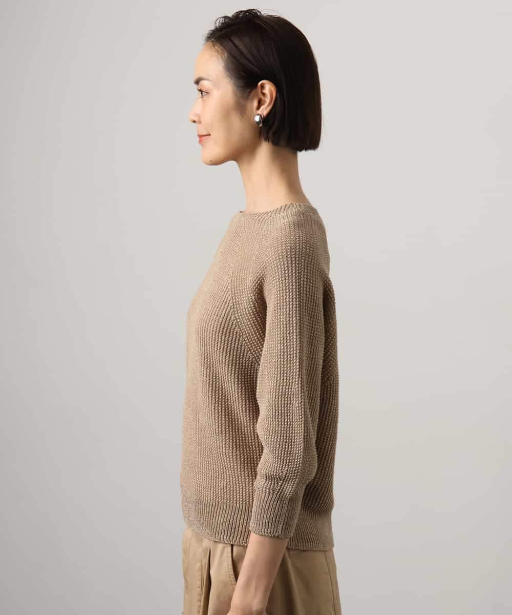 FMFGD04230 MICHEL KLEIN(ミッシェルクラン) ホールガーメント(R)ラグランラメニット ベージュ