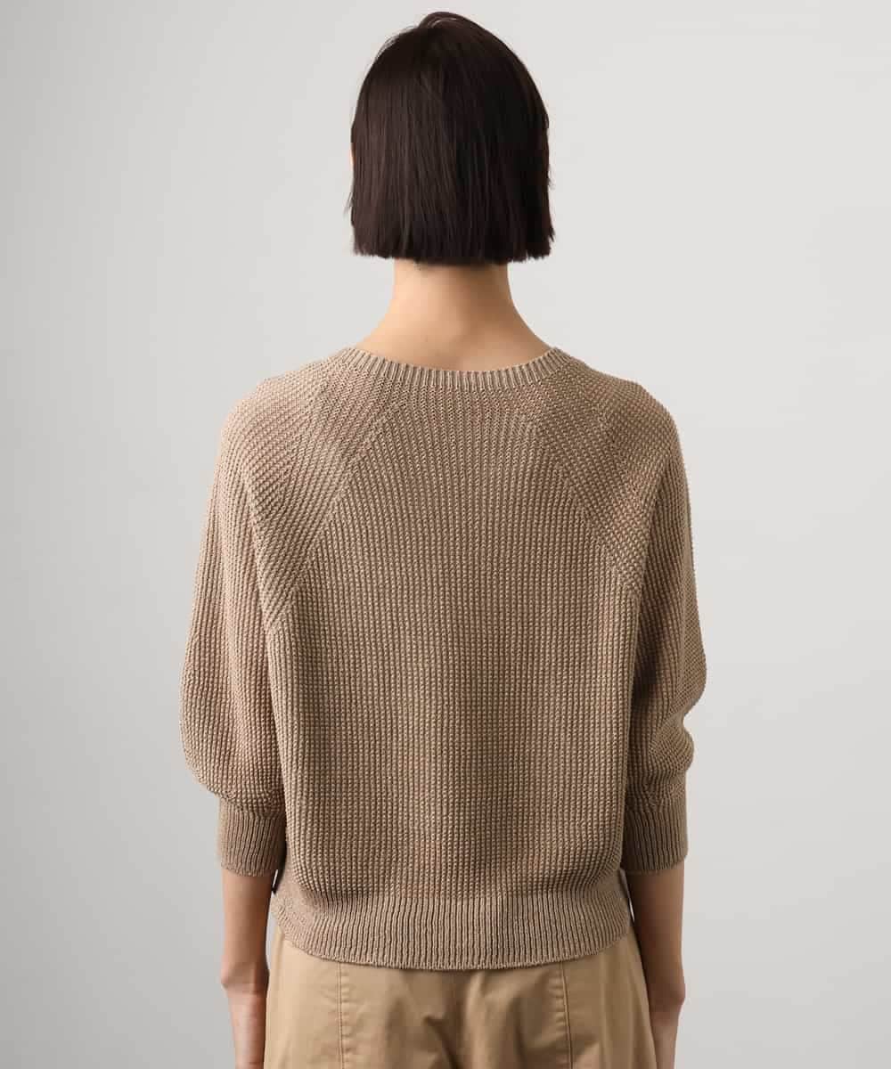 FMFGD04230 MICHEL KLEIN(ミッシェルクラン) ホールガーメント(R)ラグランラメニット ベージュ