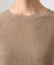 FMFGD04230 MICHEL KLEIN(ミッシェルクラン) ホールガーメント(R)ラグランラメニット ベージュ