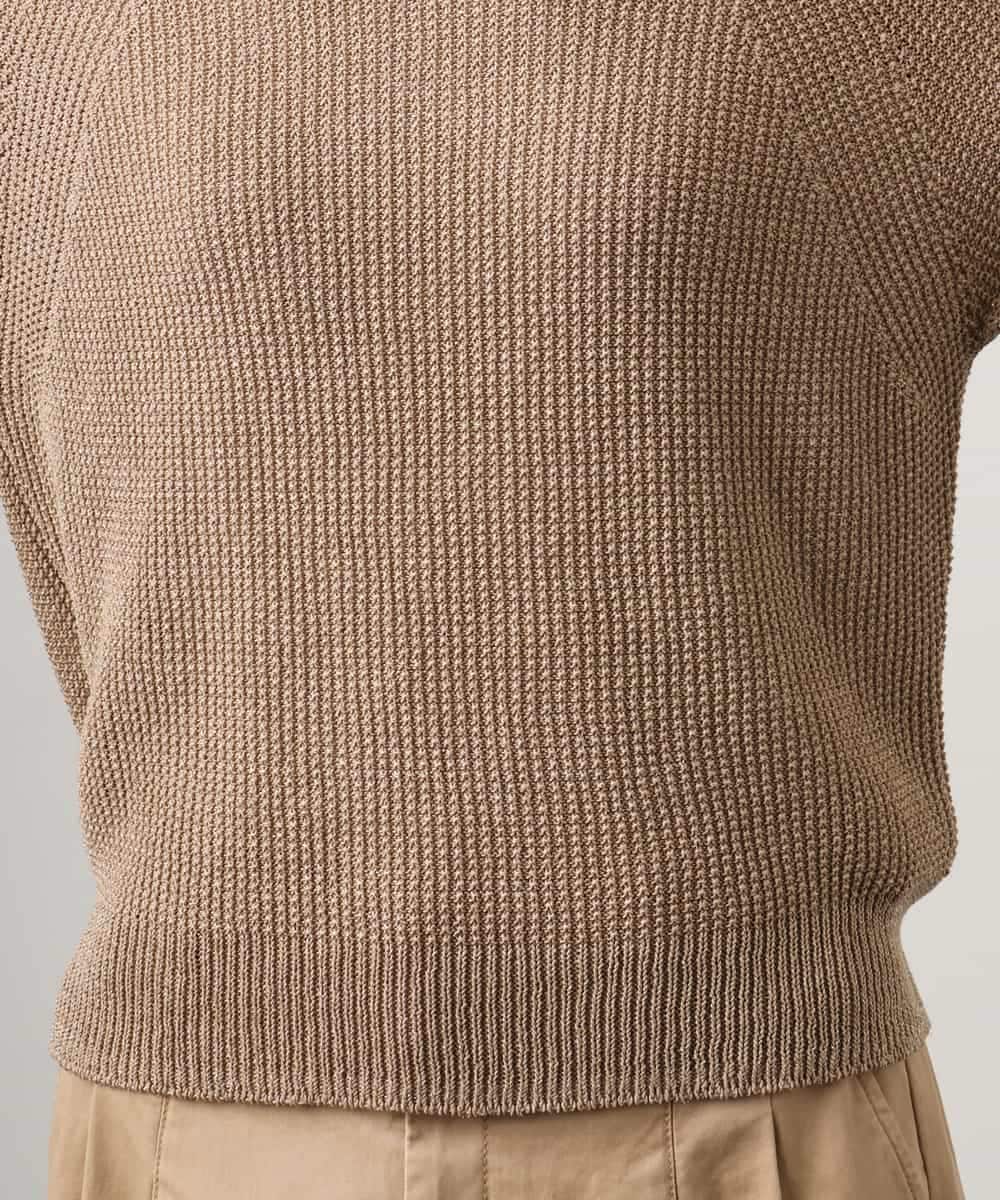 FMFGD04230 MICHEL KLEIN(ミッシェルクラン) ホールガーメント(R)ラグランラメニット ベージュ