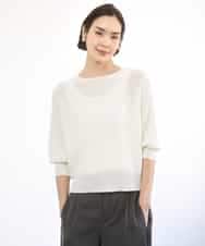 FMFGD04230 MICHEL KLEIN(ミッシェルクラン) ホールガーメント(R)ラグランラメニット ホワイト