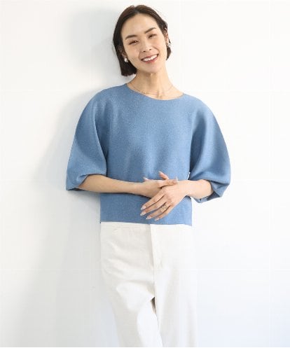 FMFGD18220 MICHEL KLEIN ホールガーメント(R)パフスリーブニット