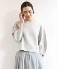 FMFGD18220 MICHEL KLEIN(ミッシェルクラン) ホールガーメント(R)パフスリーブニット オフホワイト