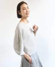 FMFGD18220 MICHEL KLEIN(ミッシェルクラン) ホールガーメント(R)パフスリーブニット オフホワイト