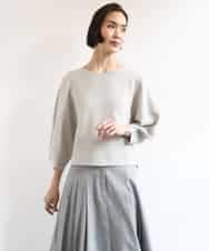 FMFGD18220 MICHEL KLEIN(ミッシェルクラン) ホールガーメント(R)パフスリーブニット オフホワイト