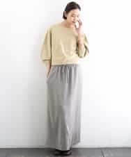 FMFGD18220 MICHEL KLEIN(ミッシェルクラン) ホールガーメント(R)パフスリーブニット オフホワイト