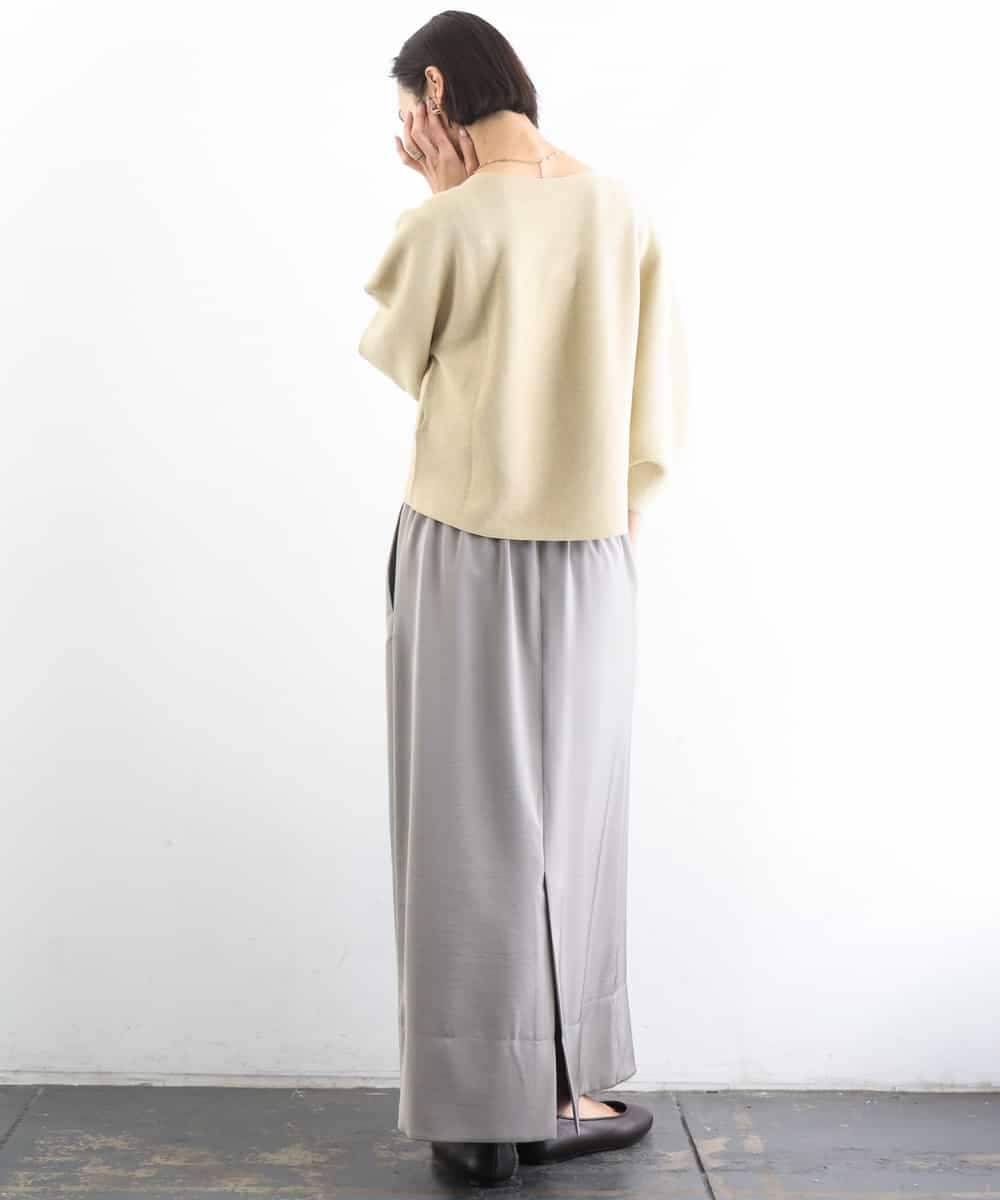 FMFGD18220 MICHEL KLEIN(ミッシェルクラン) ホールガーメント(R)パフスリーブニット オフホワイト