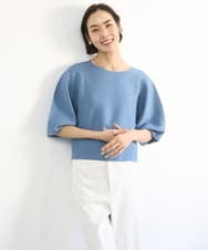 FMFGD18220 MICHEL KLEIN(ミッシェルクラン) ホールガーメント(R)パフスリーブニット オフホワイト