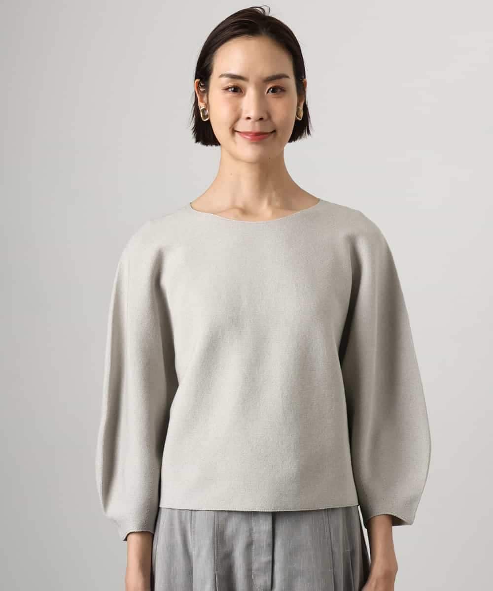 FMFGD18220 MICHEL KLEIN(ミッシェルクラン) ホールガーメント(R)パフスリーブニット オフホワイト