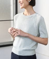 FMFGD19190 MICHEL KLEIN(ミッシェルクラン) ペーパーヤーンフェードカラーニット グリーン