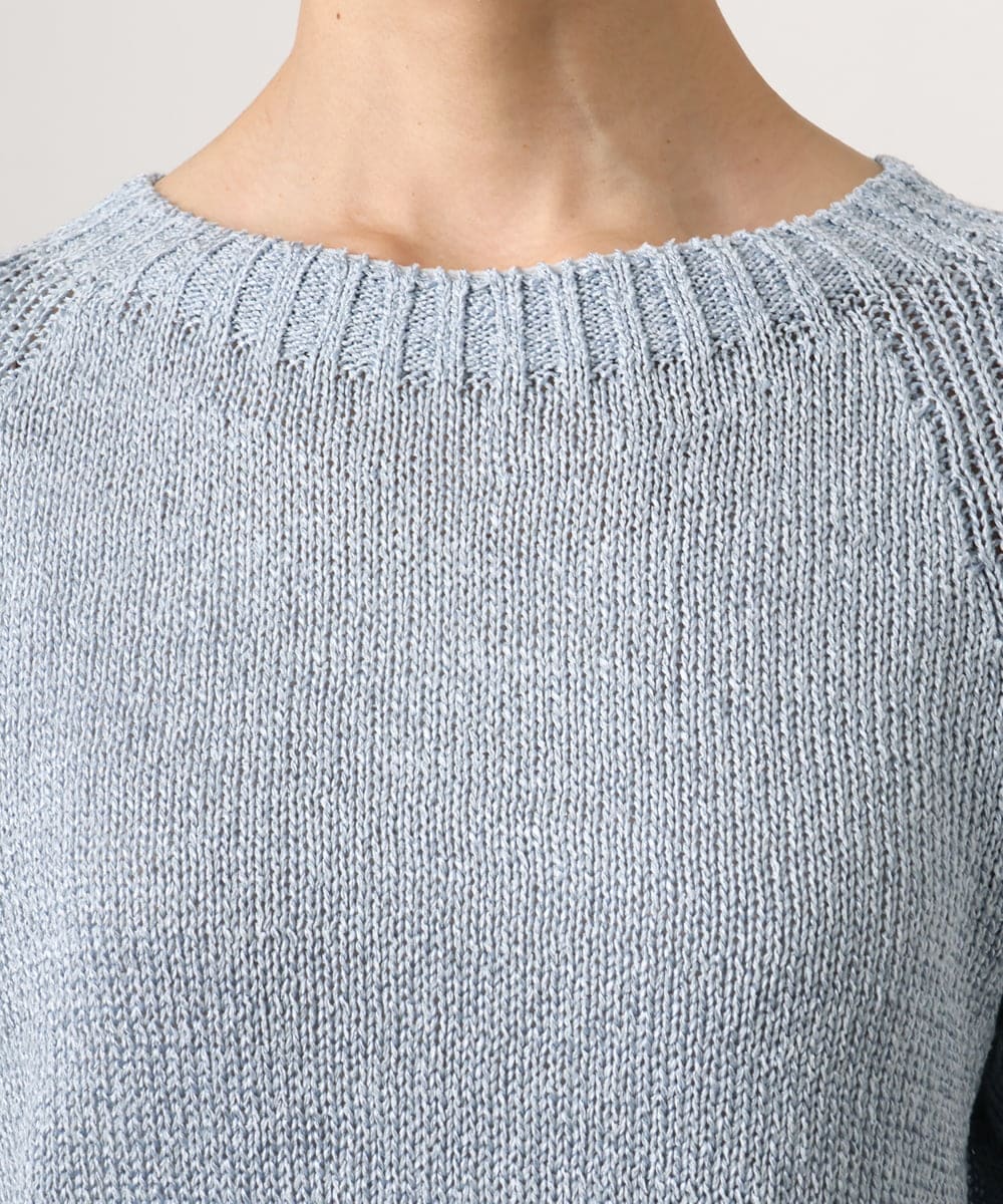 FMFGD19190 MICHEL KLEIN(ミッシェルクラン) ペーパーヤーンフェードカラーニット ライトブルー