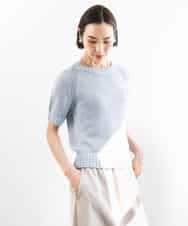 FMFGD19190 MICHEL KLEIN(ミッシェルクラン) フェードカラーラグランニット ライトブルー