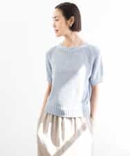 FMFGD19190 MICHEL KLEIN(ミッシェルクラン) フェードカラーラグランニット ライトブルー