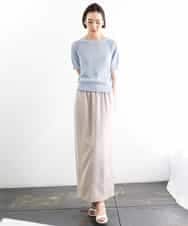 FMFGD19190 MICHEL KLEIN(ミッシェルクラン) フェードカラーラグランニット ライトブルー