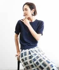 FMFGD19190 MICHEL KLEIN(ミッシェルクラン) フェードカラーラグランニット ライトブルー