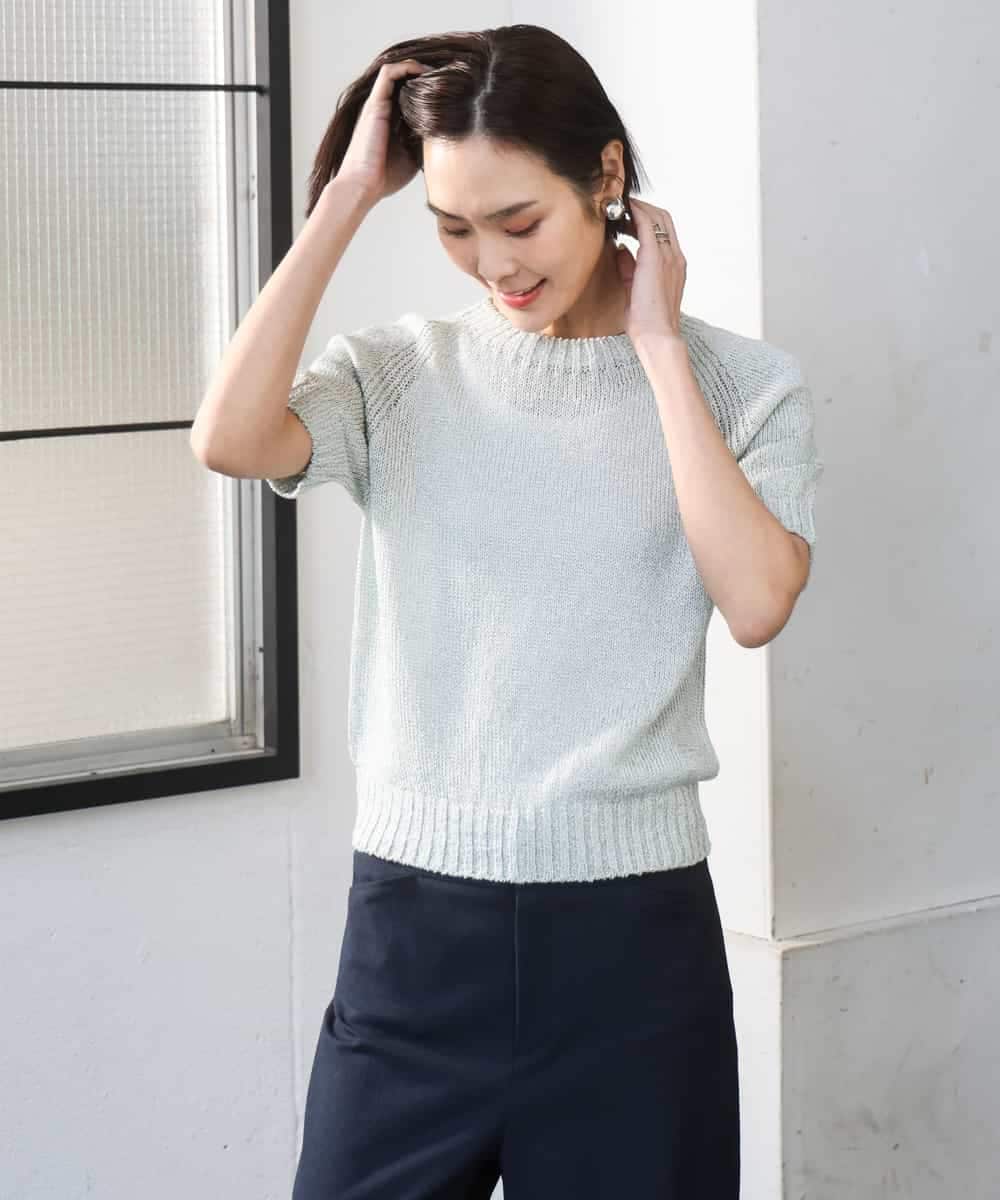 FMFGD19190 MICHEL KLEIN(ミッシェルクラン) フェードカラーラグランニット ライトブルー