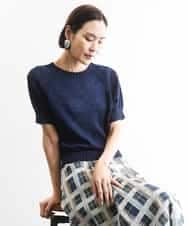 FMFGD19190 MICHEL KLEIN(ミッシェルクラン) フェードカラーラグランニット ネイビー