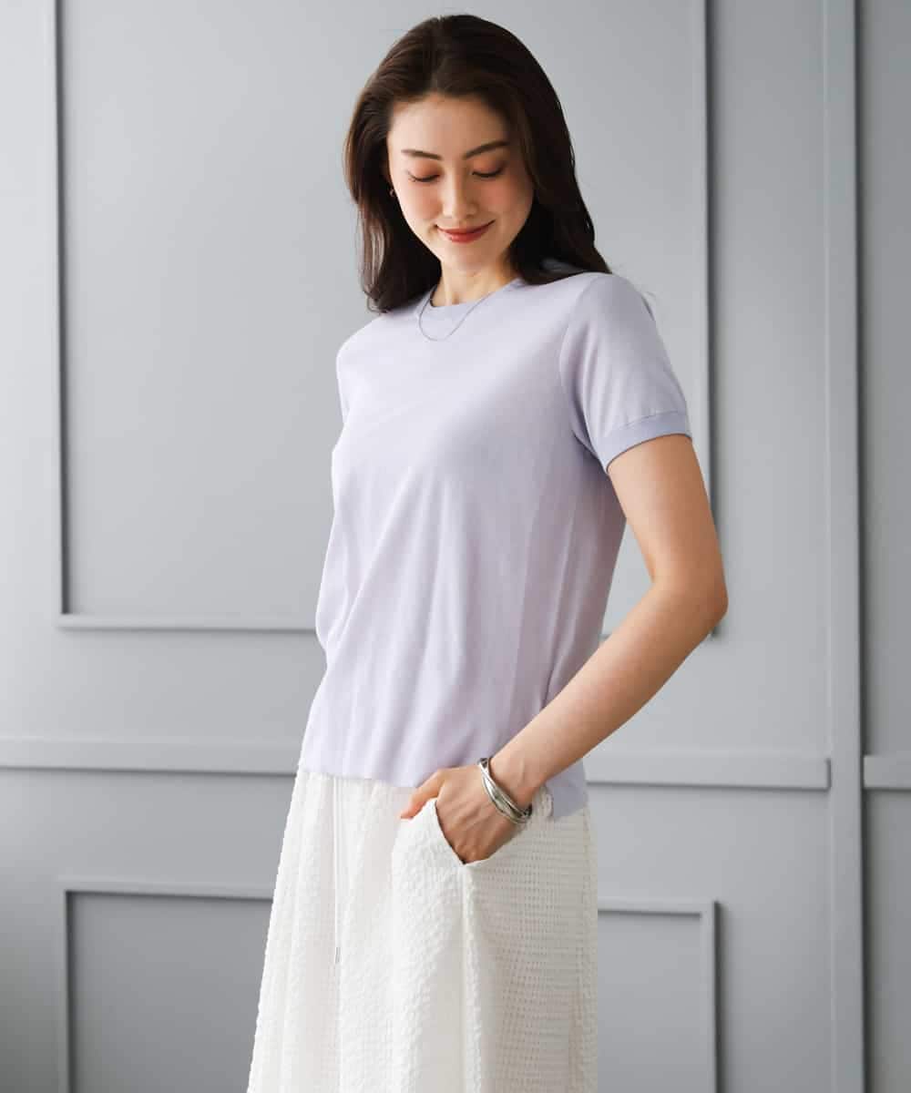 FMFGD24180 MICHEL KLEIN(ミッシェルクラン) [アンサンブル対応]シアープルオーバー ブルー