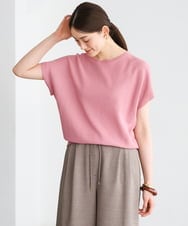 FMFGD26170 MICHEL KLEIN(ミッシェルクラン) ホールガーメント(R)フレンチスリーブニット ピンク