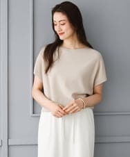 FMFGD26170 MICHEL KLEIN(ミッシェルクラン) ホールガーメント(R)フレンチスリーブニット ベージュ