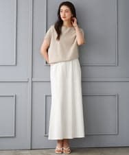 FMFGD26170 MICHEL KLEIN(ミッシェルクラン) ホールガーメント(R)フレンチスリーブニット ベージュ