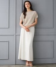 FMFGD26170 MICHEL KLEIN(ミッシェルクラン) ホールガーメント(R)フレンチスリーブニット ベージュ