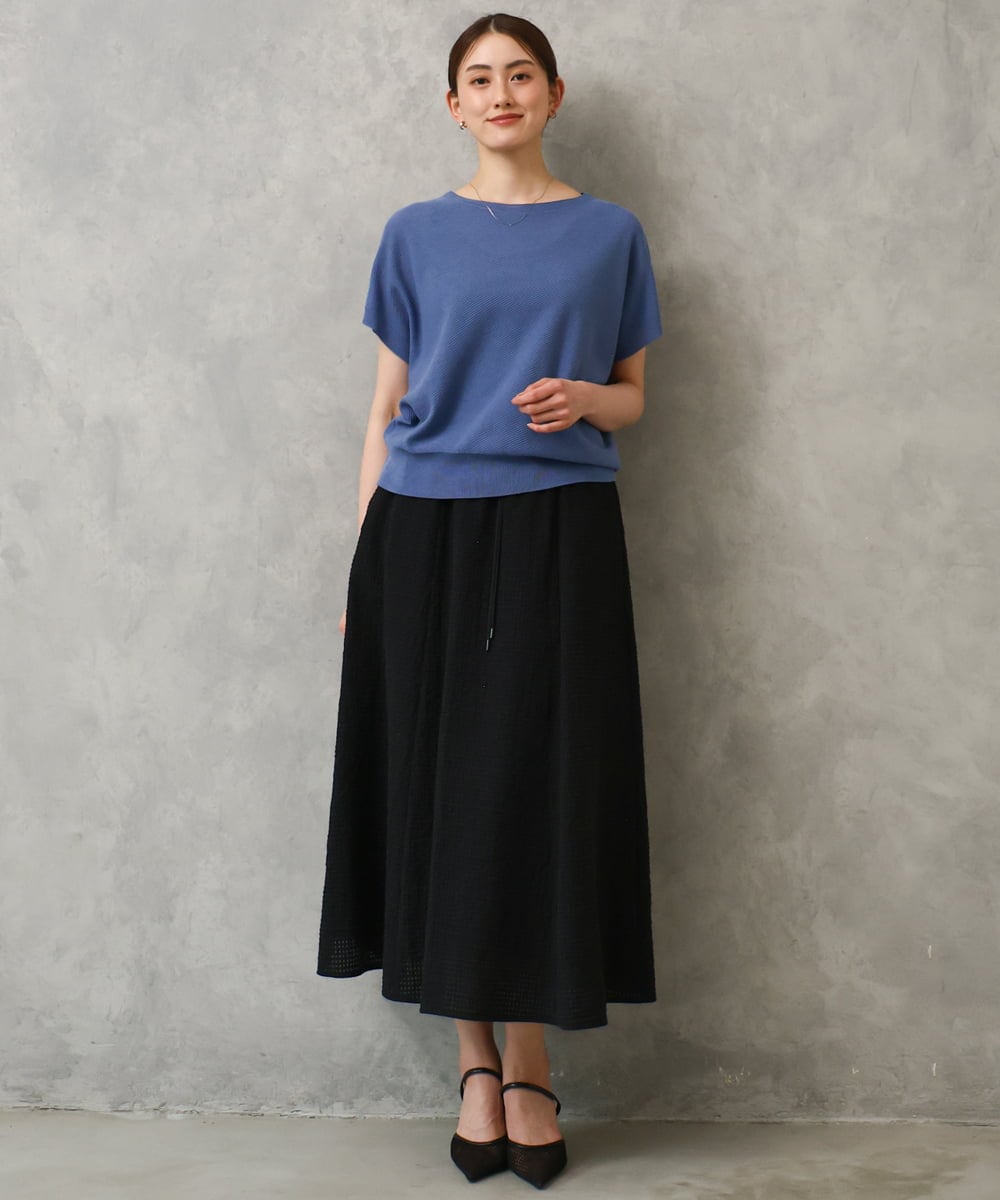 FMFGD26170 MICHEL KLEIN(ミッシェルクラン) ホールガーメント(R)フレンチスリーブニット ベージュ