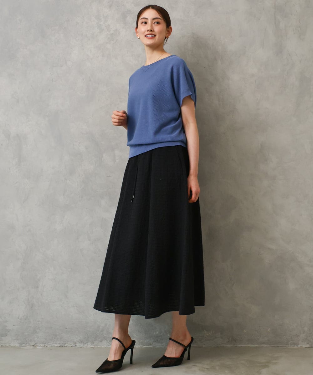 FMFGD26170 MICHEL KLEIN(ミッシェルクラン) ホールガーメント(R)フレンチスリーブニット ベージュ