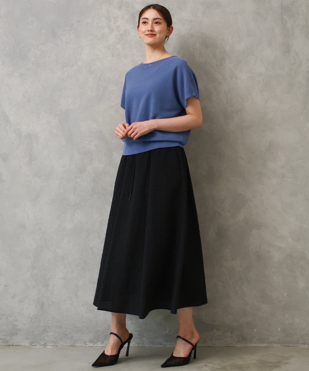 FMFGD26170 MICHEL KLEIN(ミッシェルクラン) ホールガーメント(R)フレンチスリーブニット ベージュ