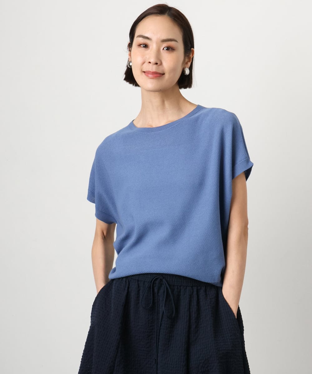 FMFGD26170 MICHEL KLEIN(ミッシェルクラン) ホールガーメント(R)フレンチスリーブニット ベージュ