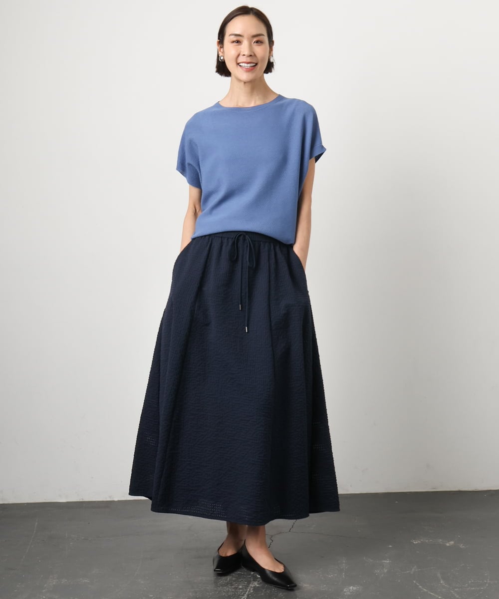 FMFGD26170 MICHEL KLEIN(ミッシェルクラン) ホールガーメント(R)フレンチスリーブニット ベージュ