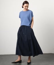 FMFGD26170 MICHEL KLEIN(ミッシェルクラン) ホールガーメント(R)フレンチスリーブニット ベージュ