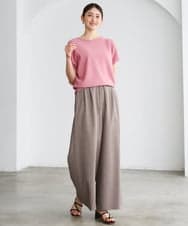 FMFGD26170 MICHEL KLEIN(ミッシェルクラン) ホールガーメント(R)フレンチスリーブニット ベージュ