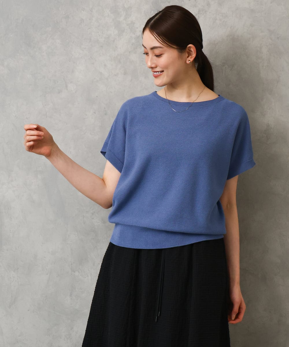 FMFGD26170 MICHEL KLEIN(ミッシェルクラン) ホールガーメント(R)フレンチスリーブニット ベージュ