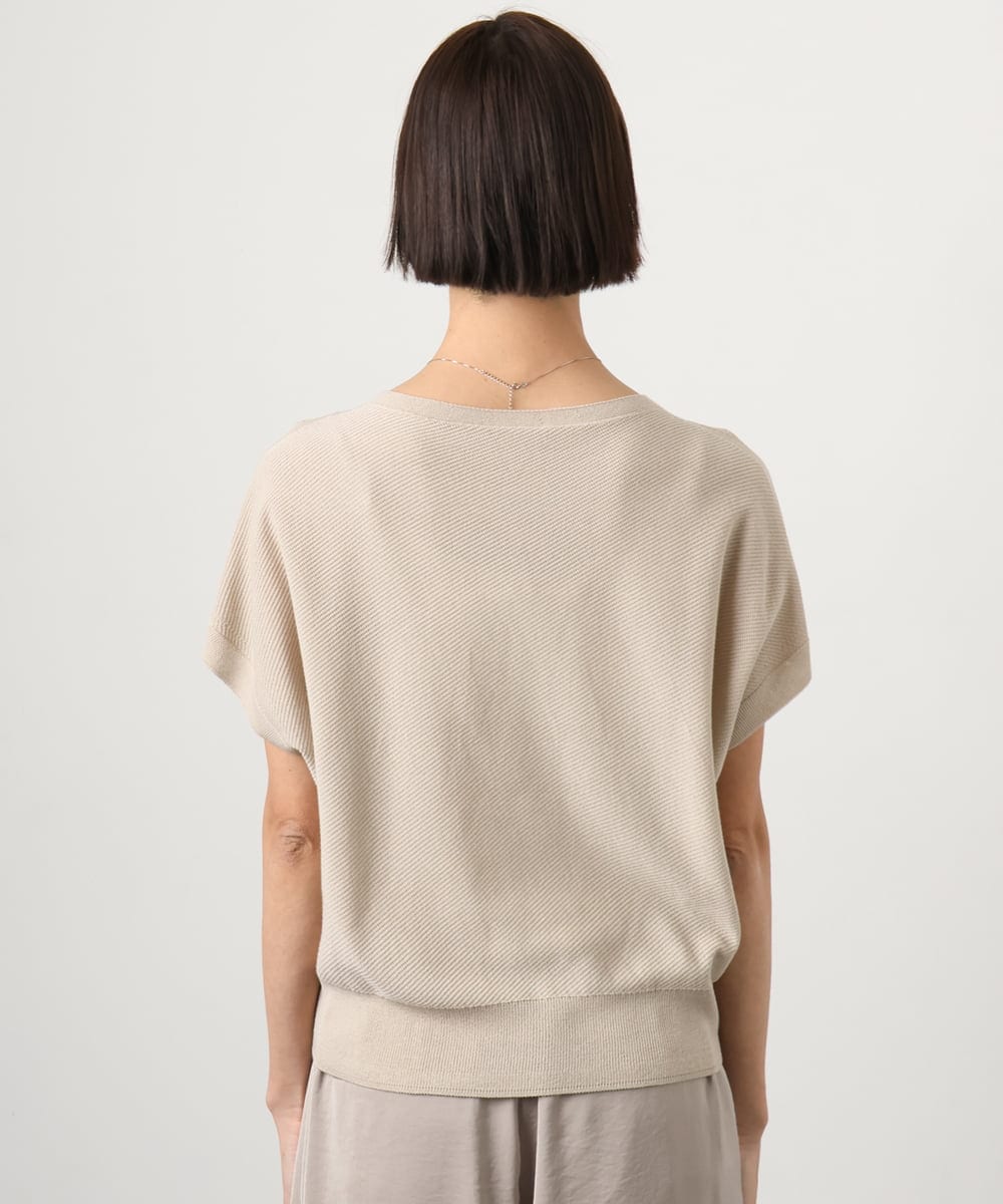 FMFGD26170 MICHEL KLEIN(ミッシェルクラン) ホールガーメント(R)フレンチスリーブニット ベージュ