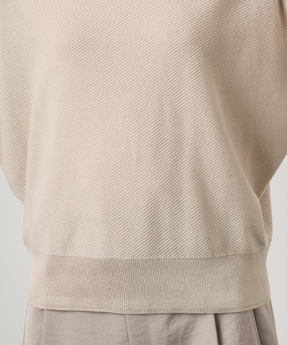 FMFGD26170 MICHEL KLEIN(ミッシェルクラン) ホールガーメント(R)フレンチスリーブニット ベージュ