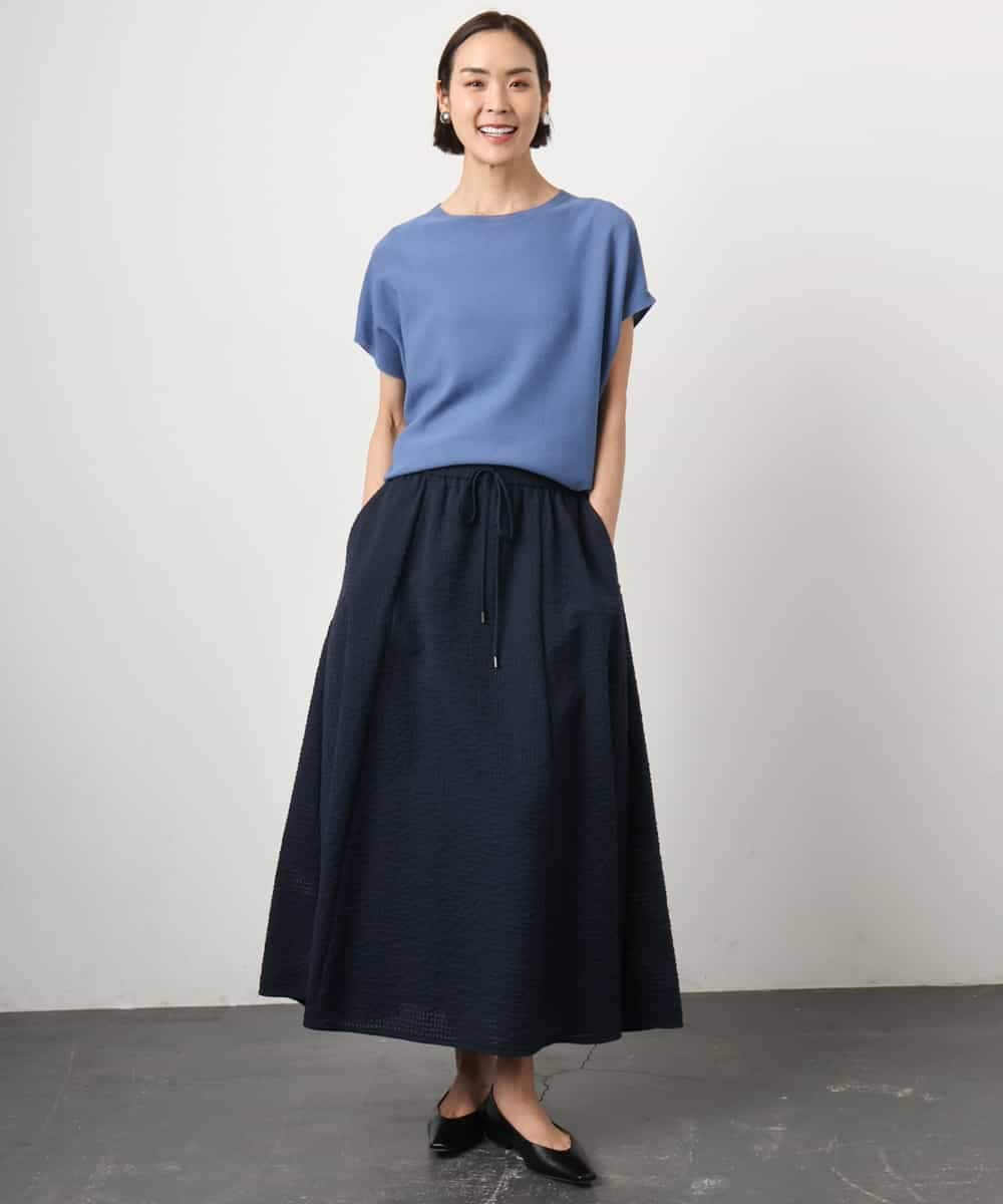 FMFGD26170 MICHEL KLEIN(ミッシェルクラン) ホールガーメント(R)フレンチスリーブニット ベージュ