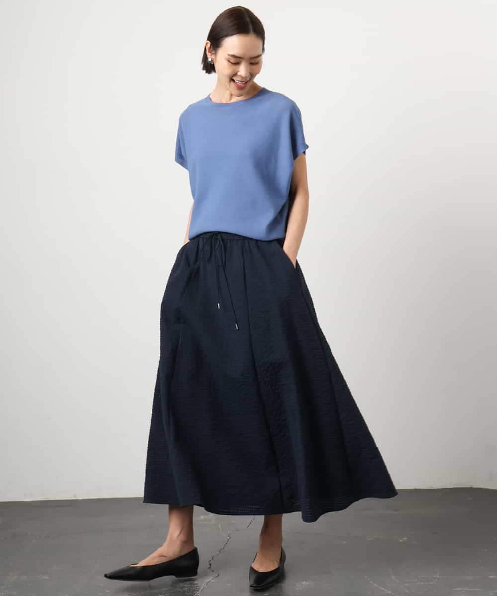 FMFGD26170 MICHEL KLEIN(ミッシェルクラン) ホールガーメント(R)フレンチスリーブニット ベージュ