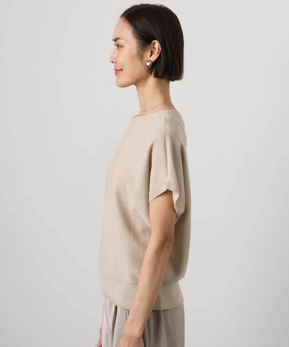 FMFGD26170 MICHEL KLEIN(ミッシェルクラン) ホールガーメント(R)フレンチスリーブニット ベージュ